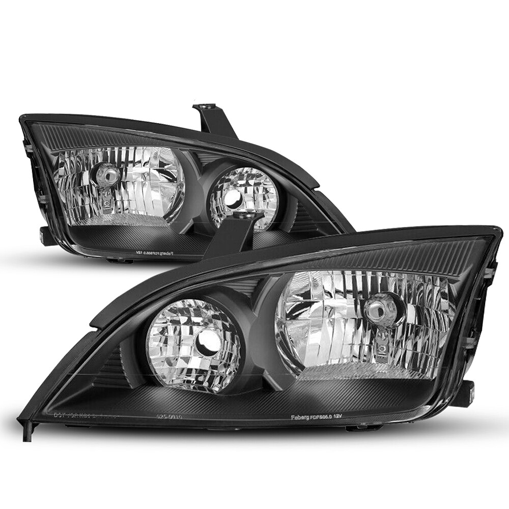 Headlights Assembly Pair For 2007-2005 Ford Focus Black Housing Left+Right I