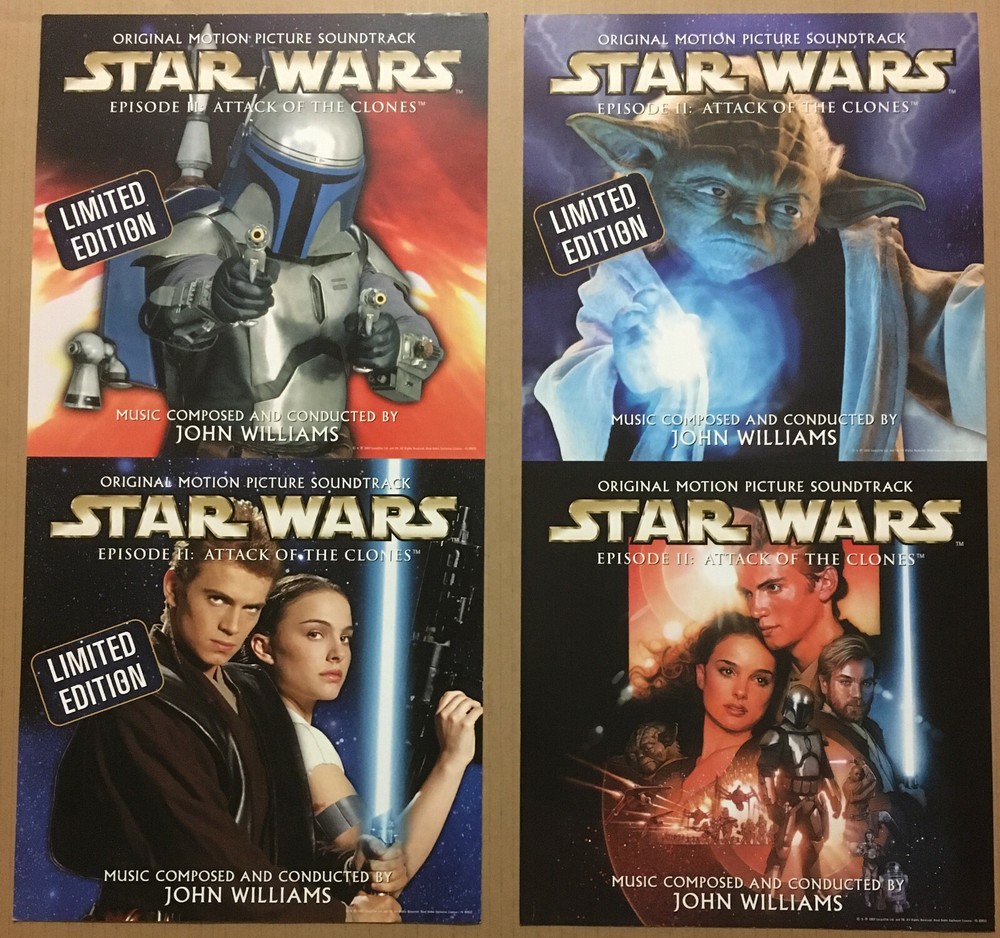 STAR WARS Rare 2002 DOUBLE SIDED PROMO POSTER FLAT for clone CD 12x24 USA MINT