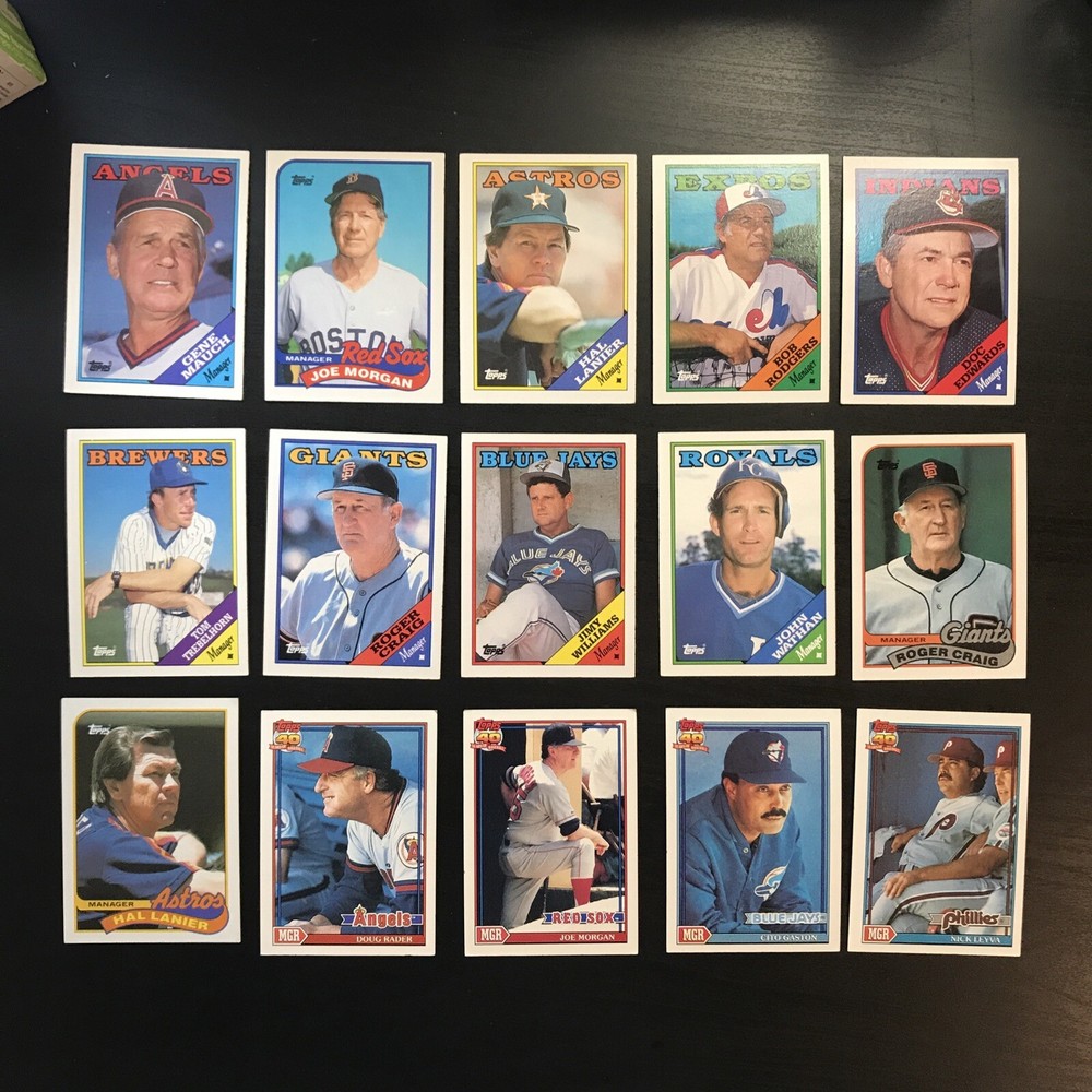 15-Card MLB Baseball Manager Trading Card Lot VG Condition  