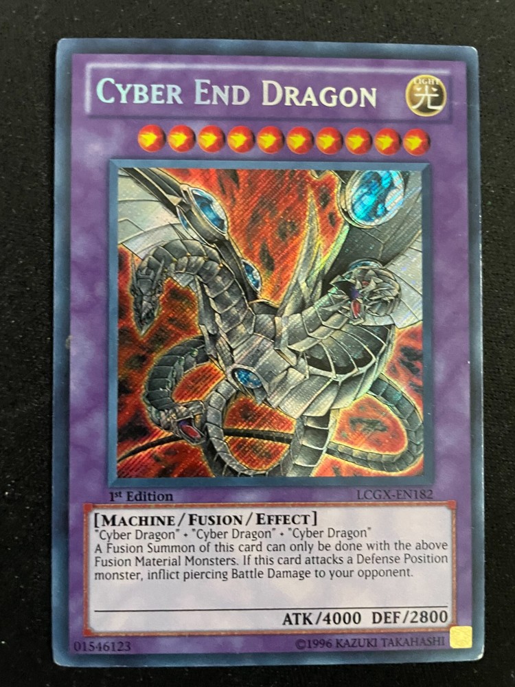 Cyber End Dragon LCGX-EN182 1st Ed Secret Rare LP Condition-image