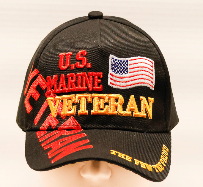 U.S. MARINE VETERAN Cap/Hat, New, Black, Military,*Free Shipping*