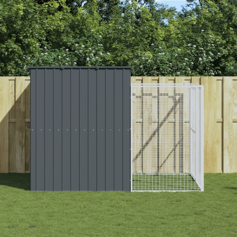 Dog House Anthracite Galvanized Steel 84.3 x 99.6 x 71.3 in