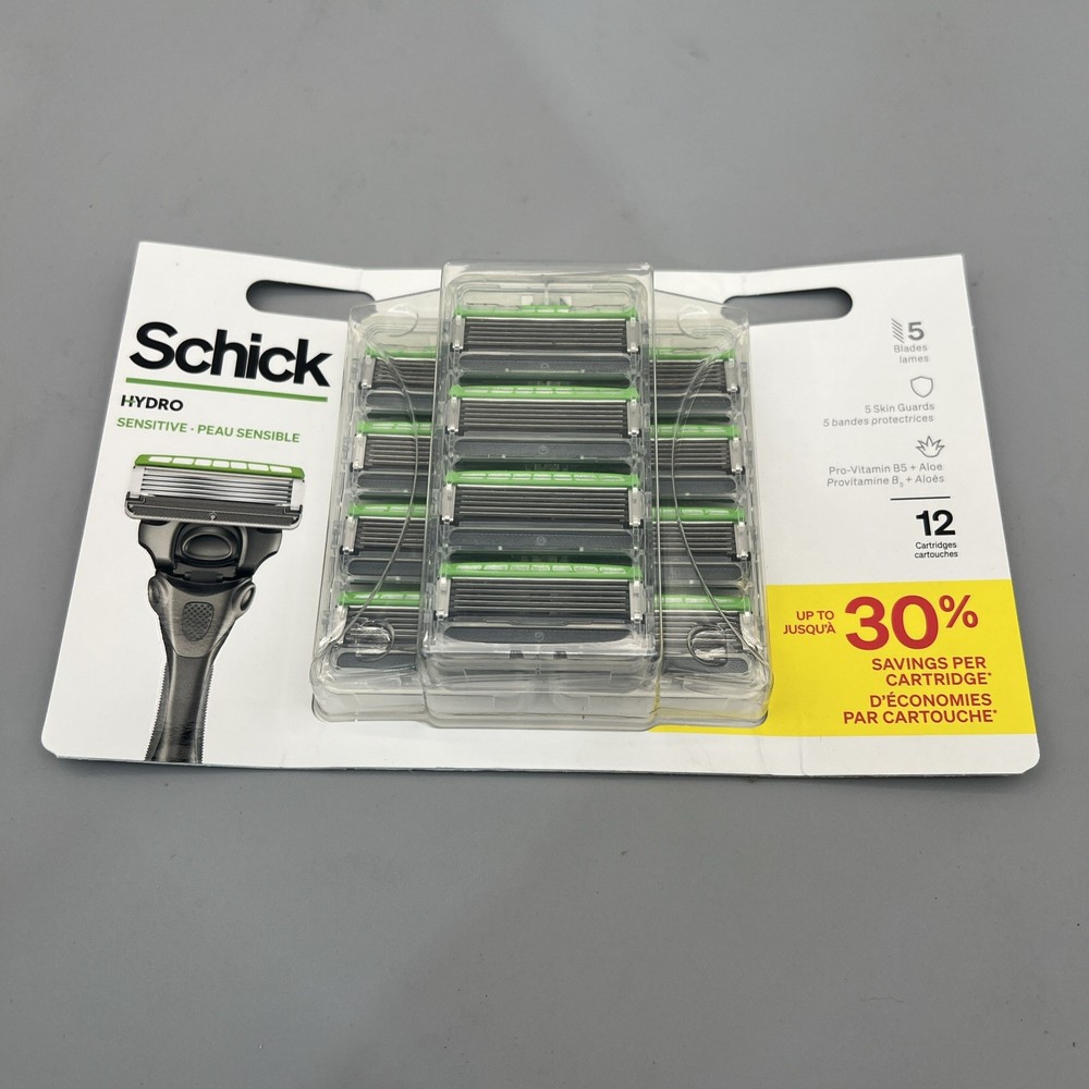 12 ct Schick Hydro 5 Razor Refills for Sensitive Skin with Skin Comfort Blades  