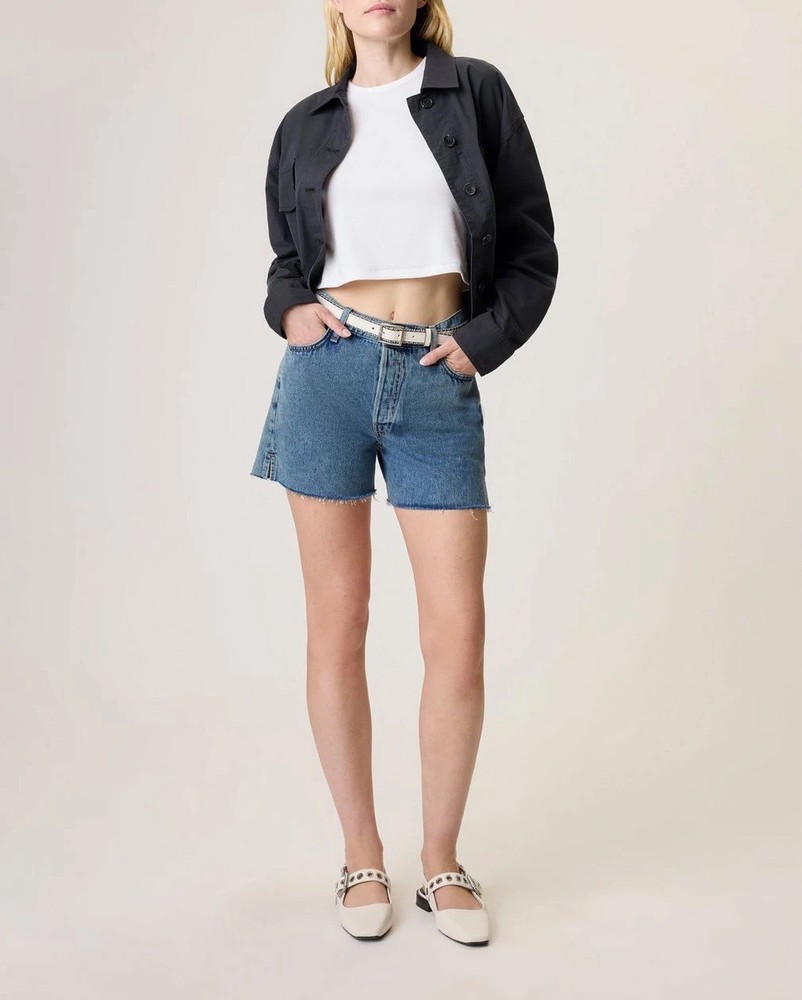 NWT $198 Rag & Bone Retro Cut Off Denim Shorts In Oxfard Size: 27