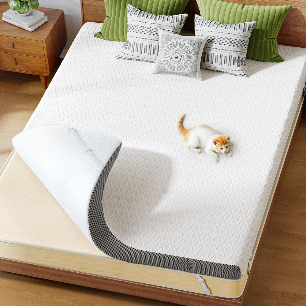 3-inch Queen Memory Foam Mattress Topper, Infused Cooling Mattress Topper wit...