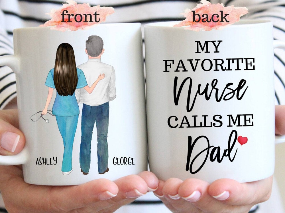 Fathers Day Gift From Daughter Nurse Dad Mug Nurse Father Gift Personalized-image