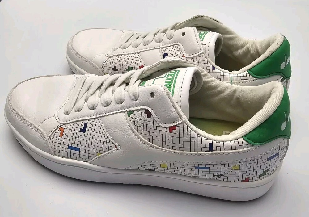 RARE Womens 4.5 Tertris X Diadora Court Urban Sneakers LIMITED EDITION GAMING