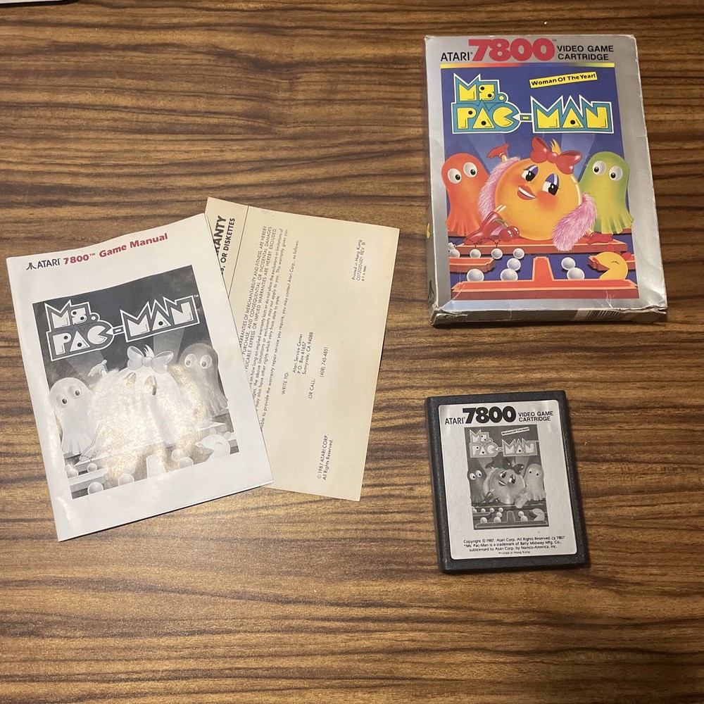 Atari 7800 Ms Pac-Man Complete in Box Tested Great Condition  