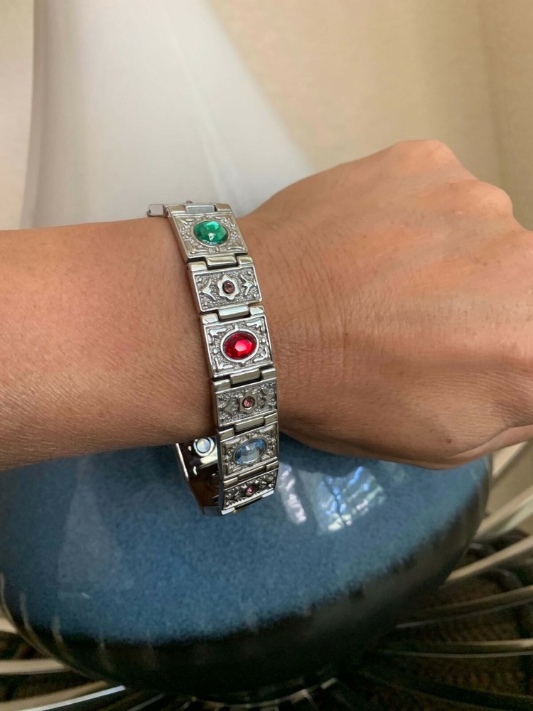 Retro Steel Magnetic Bracelet Stress Anxiety Relief Pain Relief Men Women RX