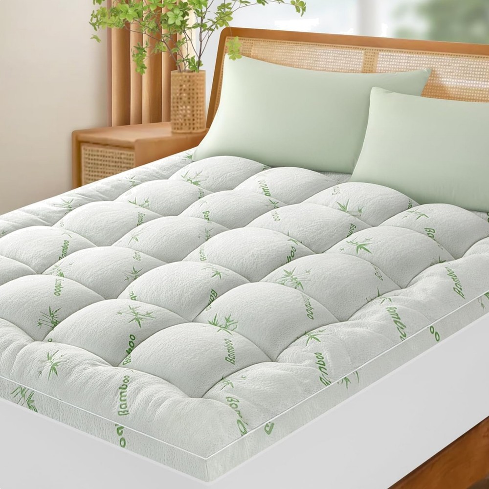 3 Inch Mattress Topper Bamboo Cover 1500GSM Down Alternative Support Queen