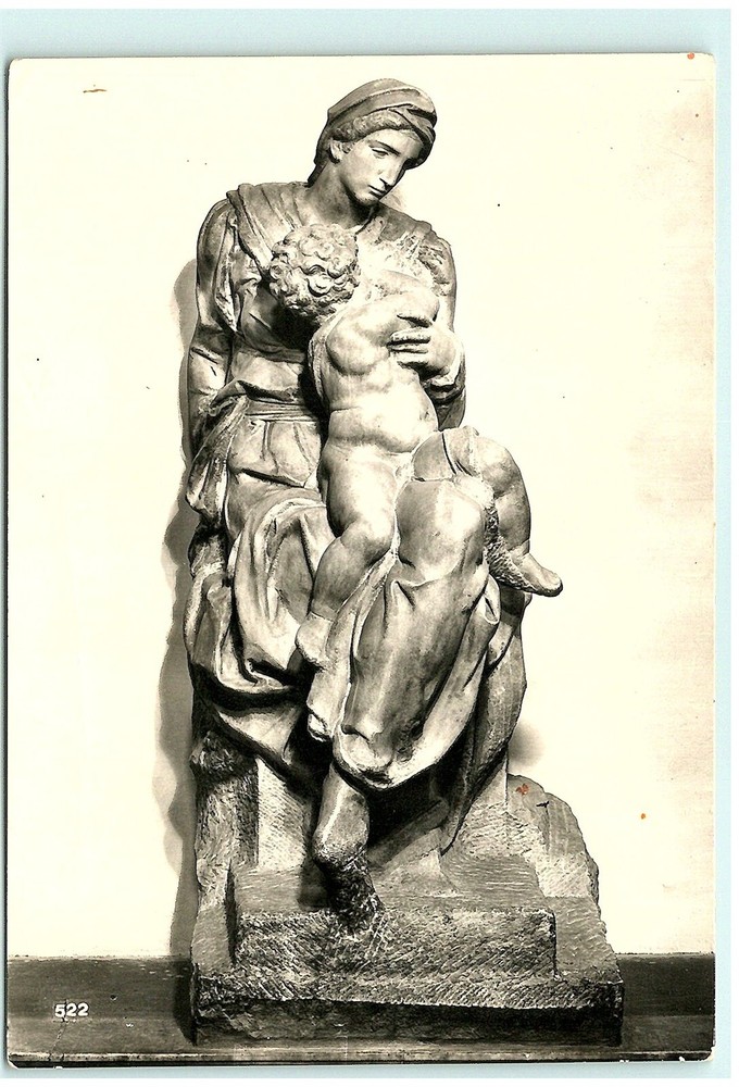 Michelangelo's Virgin and Child Real Photo Postcard S02-6890