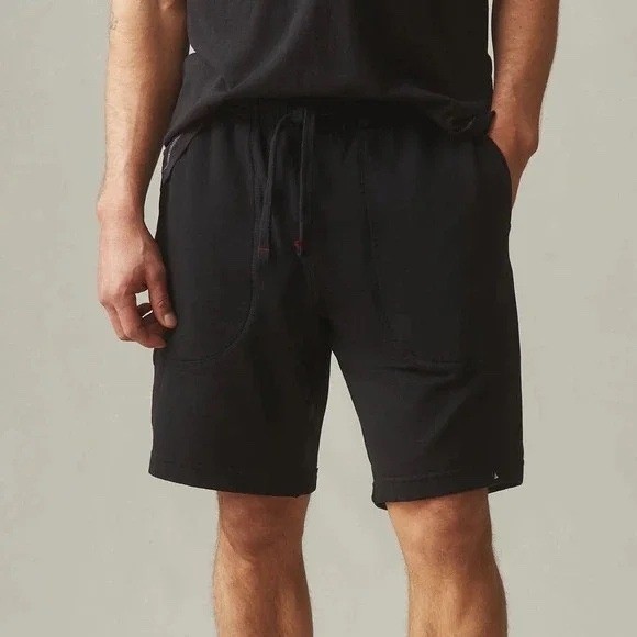 American Giant Mens Sweatshort Black Cotton Elastic Waist Drawstring Size M