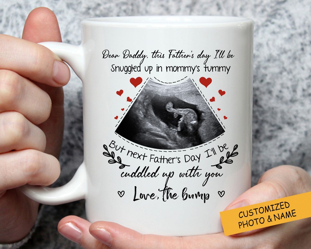 Personalized Sonogram Photo Mug Dear Dad Mug Fathers Day Gift New Dad Mug