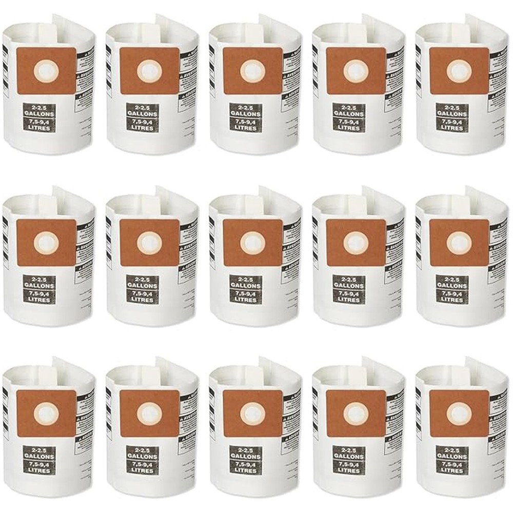 90668 Type B Bags Compatible with Shop Vac 2-2.5 Gallon Dust Collection Bag