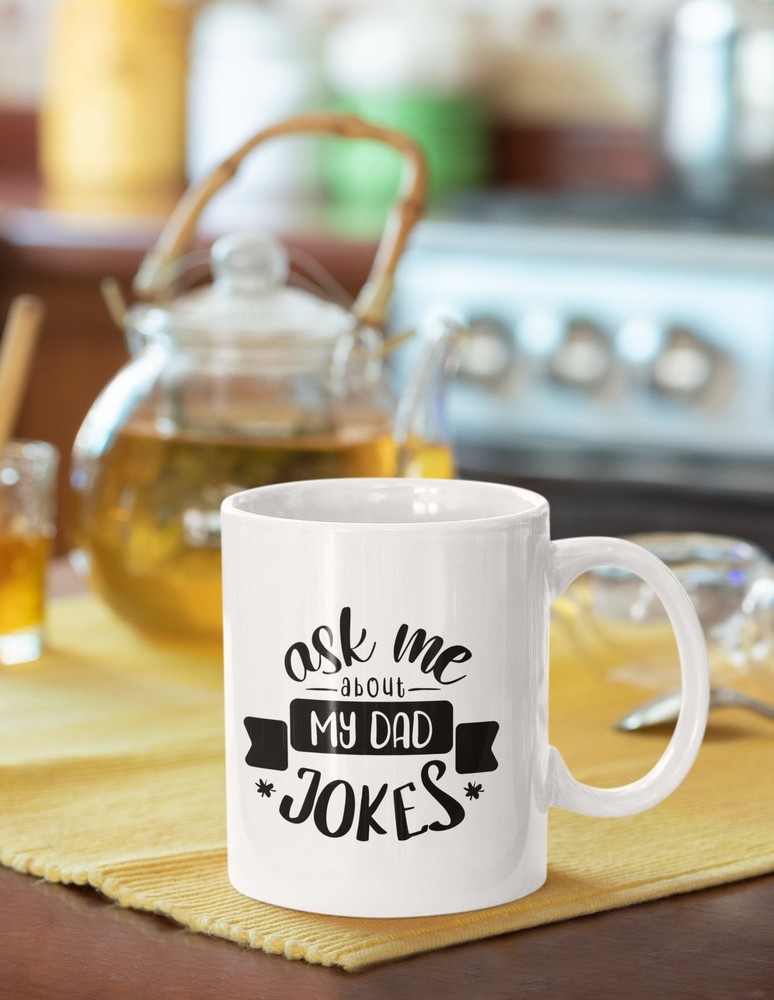 New Dad Funny Coffee Mug Ask Me About Dad Jokes Expectant Father Mug Expecting