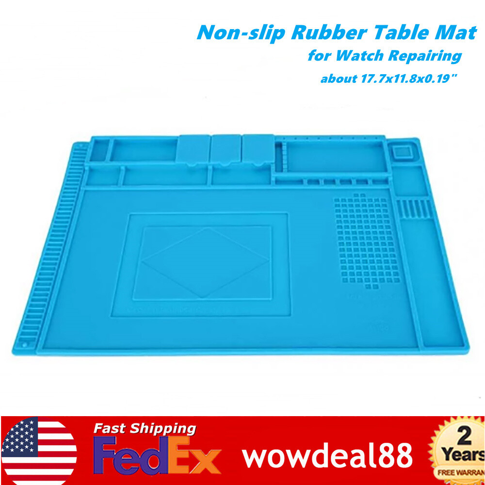 Watchmaker's Rubber Silicone Bench Mat Pad Anti-slip Jewelry Repair Work Mat