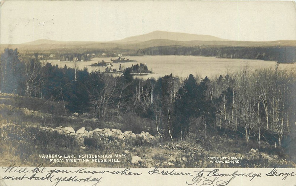 1907 Ashburnham Massachusetts Naukeag Lake RPPC Postcard 25-9435