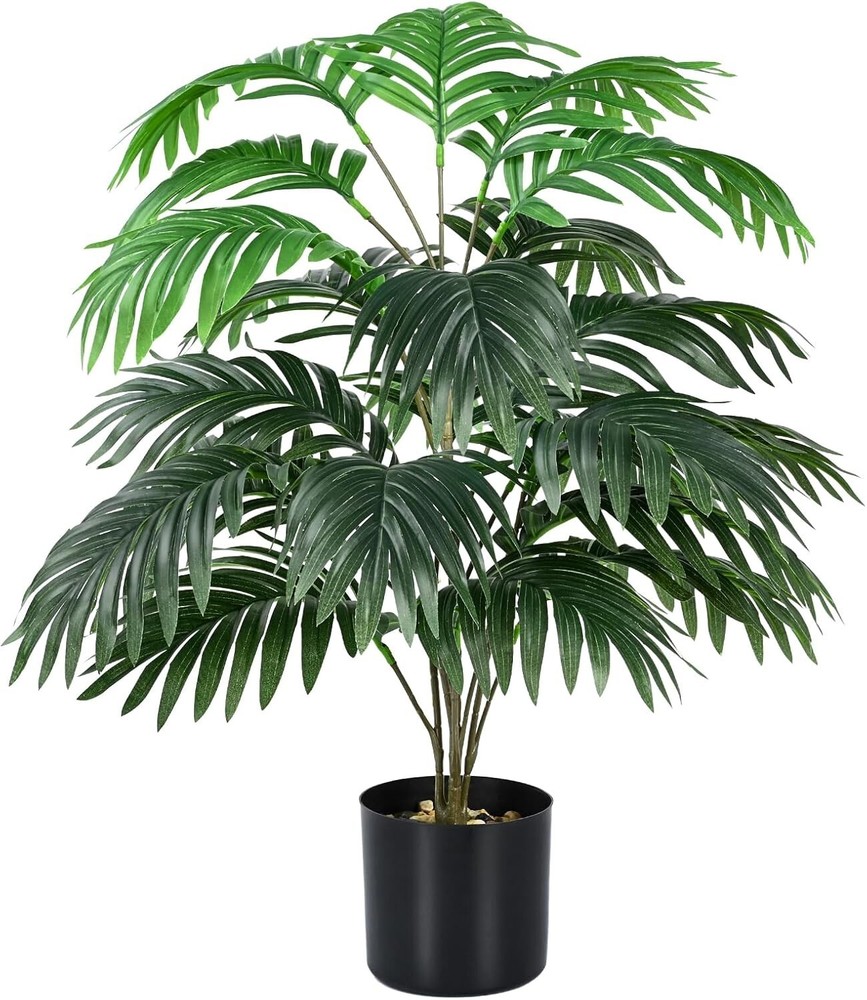 2.3 Ft Realistic Artificial Palm Tree for Outdoor Decor Tall Fake Plant