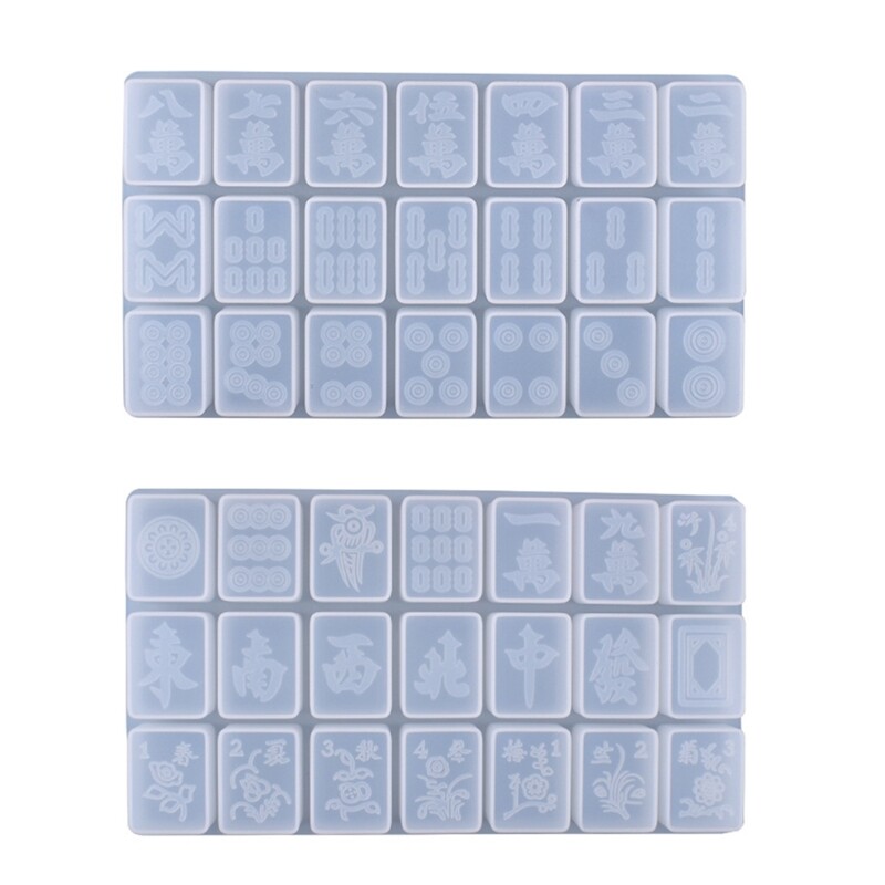 Creative DIY Mahjong Silicone Mold for Crystal Epoxy Resin Jewelry