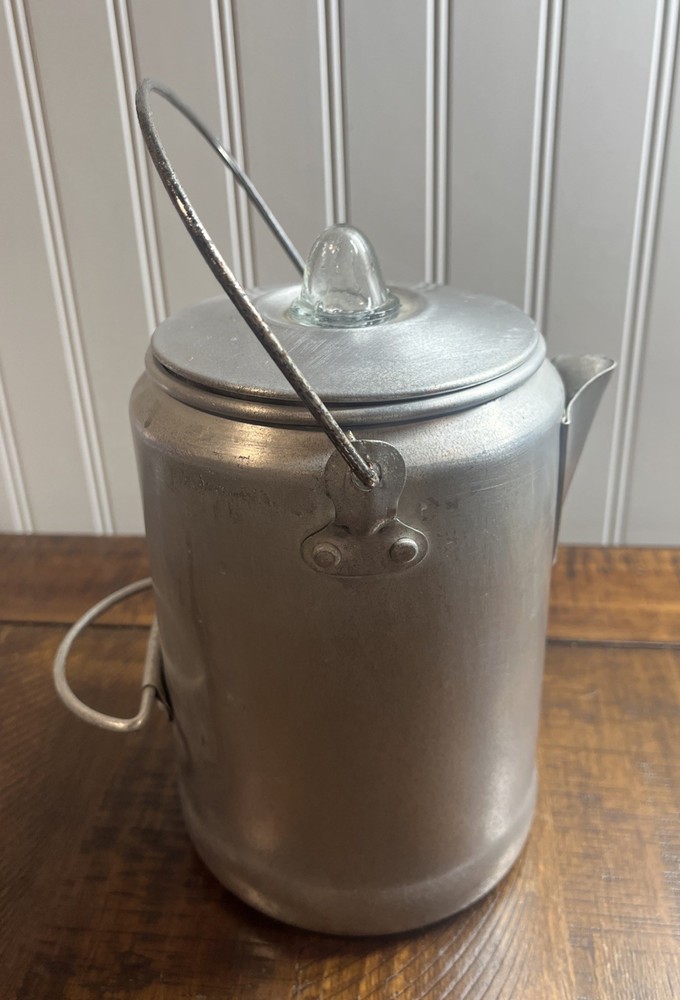 Coleman Stove Top Camping Coffee Pot Percolator 9 Cup Aluminum