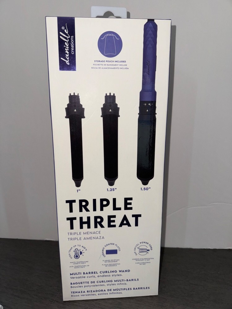 DANIELLE CREATIONS Triple Barrel Curling Wand for Multi-Sized Waves
