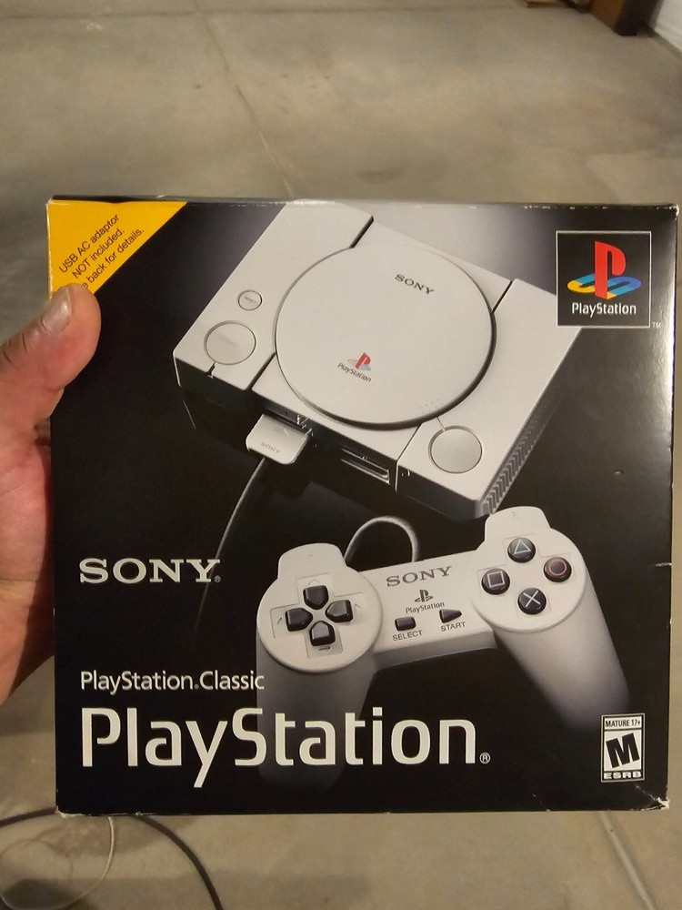 Sony PlayStation Classic Gray Retro Gaming Console Mini with Preloaded Games 3003868