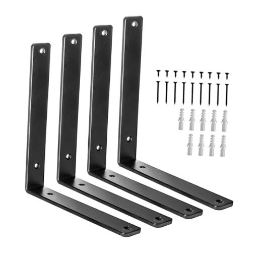 Heavy Duty 12 Inch L Shelf Bracket 4-Pack for DIY Storage Shelving