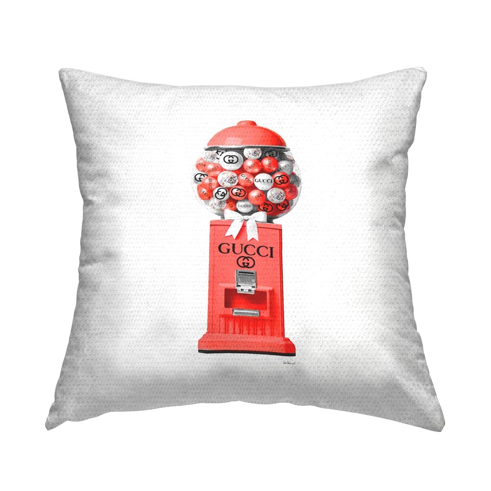 Red Fashion Gumballs Outdoor Printed 18x18 Pillow for Stylish Decor