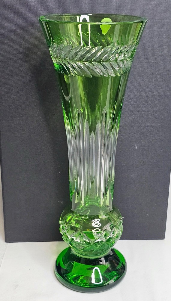 Waterford Crystal Fleurology Lime Vase 14 Inch 2240g 24% Lead Crystal Large