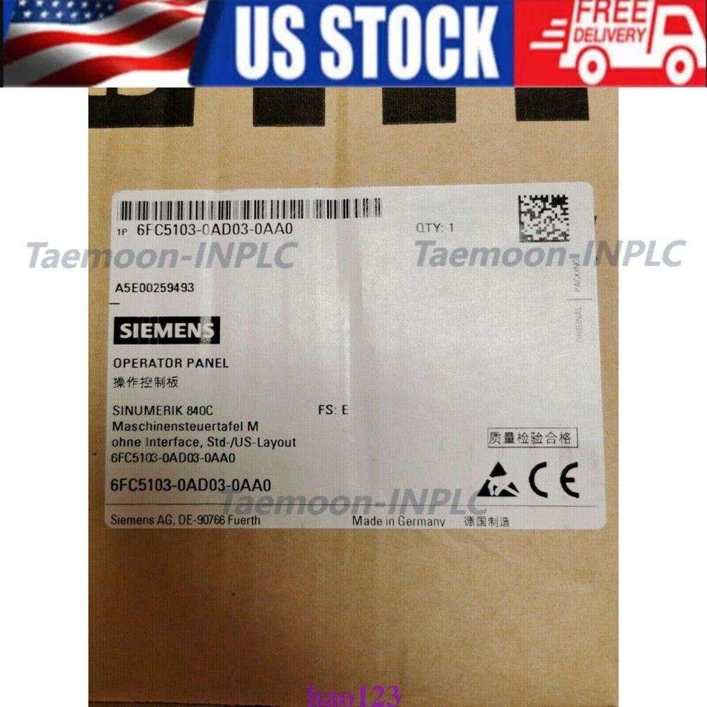 1pc Siemens 6FC5103-0AD03-0AA0 6FC5 103-0AD03-0AA0 840C/840CE control panel