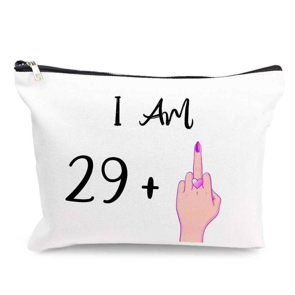 Makeup Cosmetic Bags For Women I Am 29 Funny Travel Bags Cotton Zipper Pouch Toi