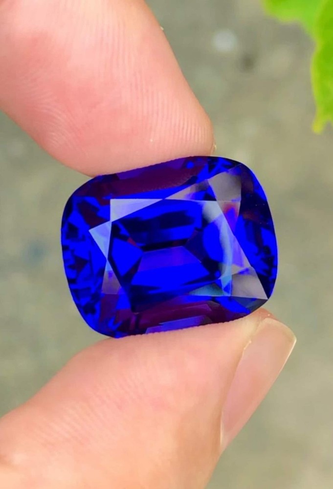 5.36 Ct Natural Blue Tanzania Tanzanite Loose Gemstone Certified Cushion Shape
