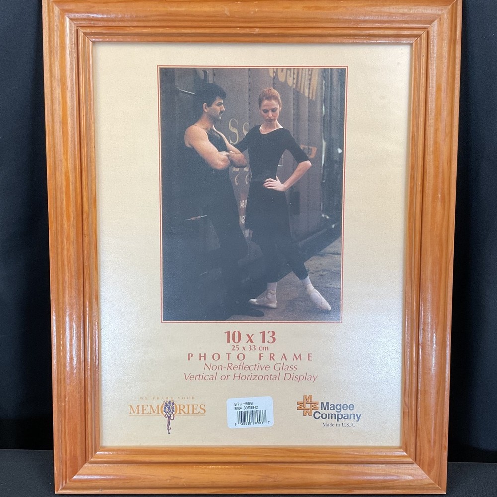 Vintage 10x13 Wooden Photo Frame with Non-Reflective Glass USA Made