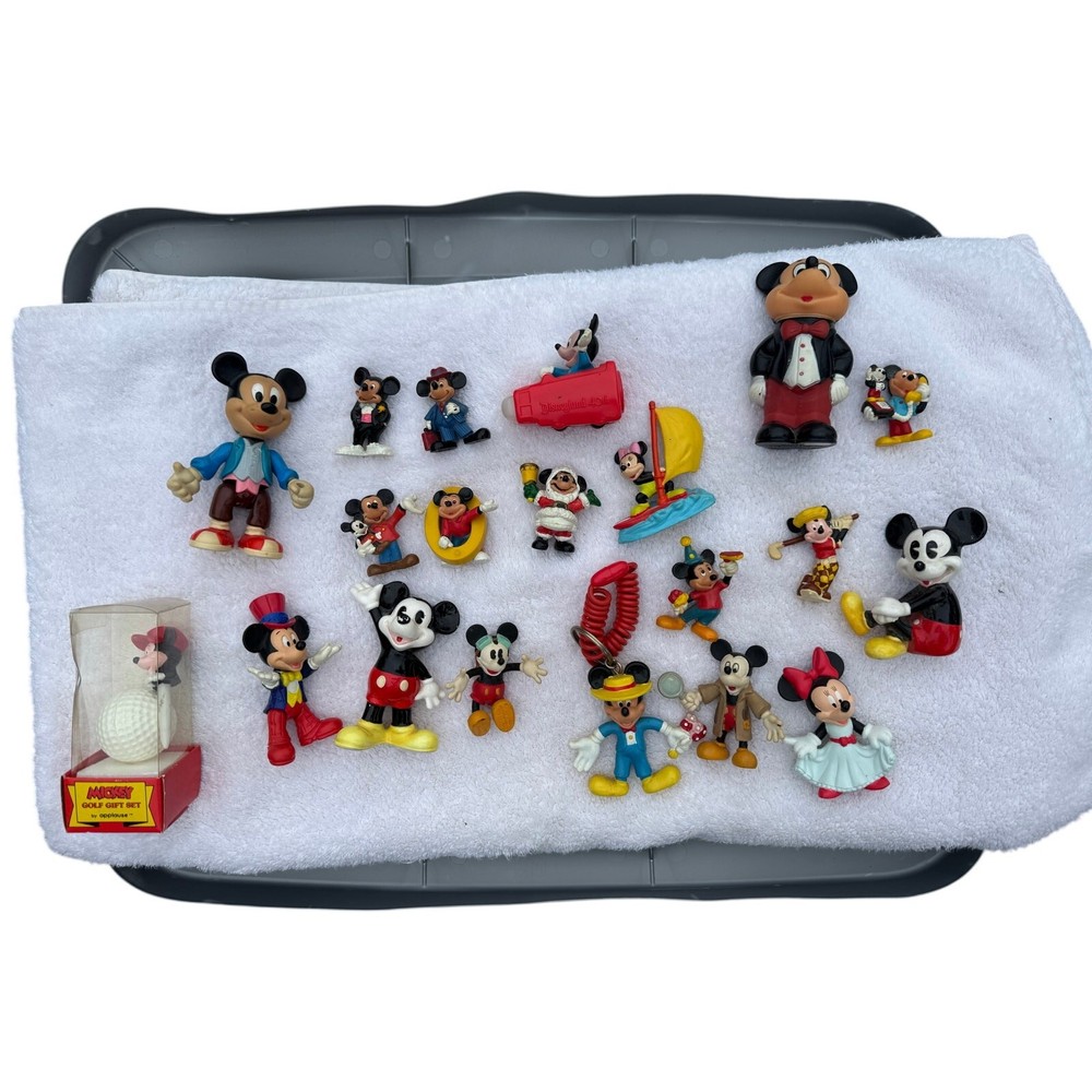 Vintage Huge Lot of Mickey Mouse and Minnie figures. 20 pieces,
