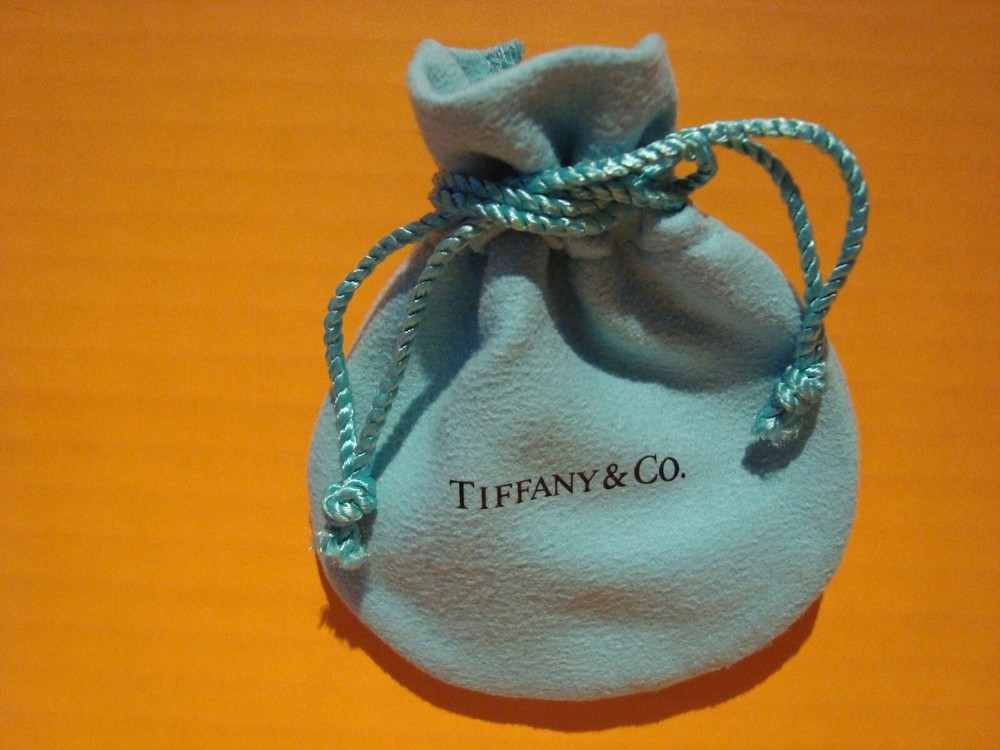 Tiffany & Co Blue Suede Jewelry Pouch with Drawstring Dust Bag