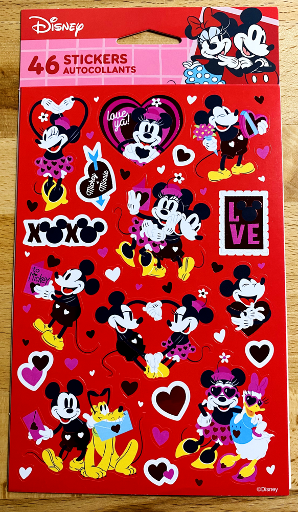 Disney Mickey Minnie Mouse Valentines Stickers new  Sealed FREE SHIP SALE