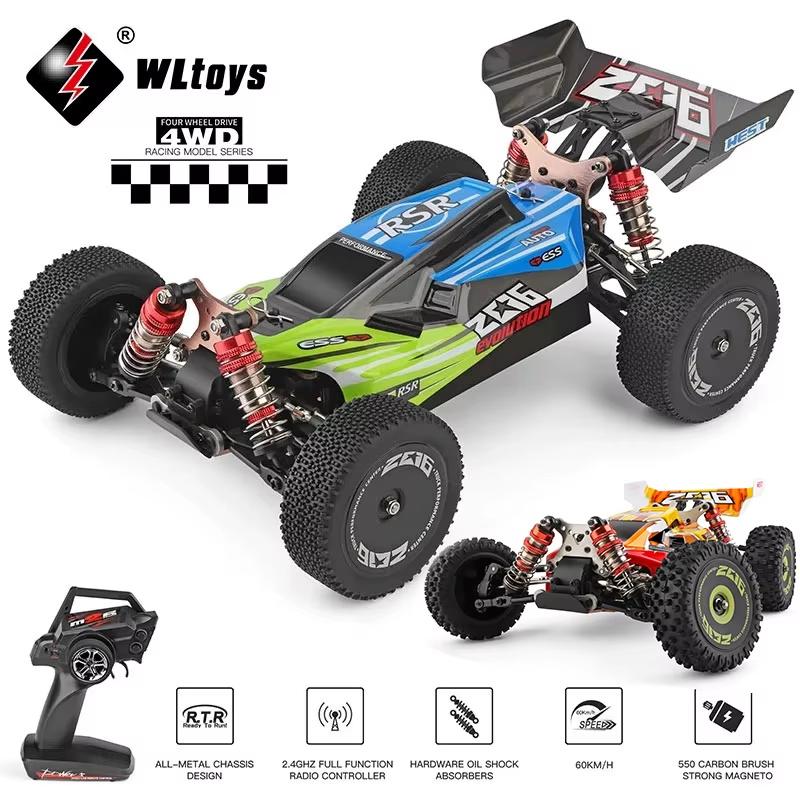 4WD RC Car 60KM/H High-Speed Off-Road Drift Toy with 2.4G Remote