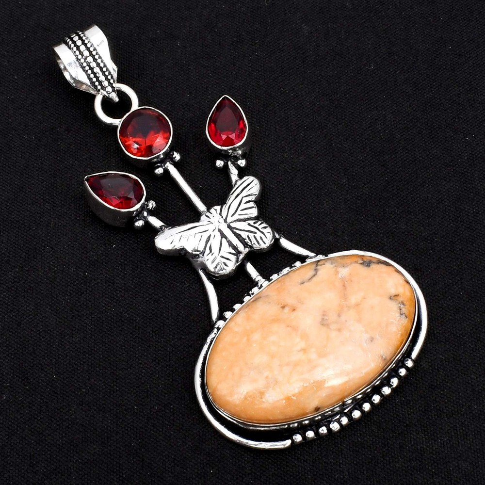 Dendrite Opal Garnet Gemstone Handmade Pendant Jewelry New Year Gift AP-13846