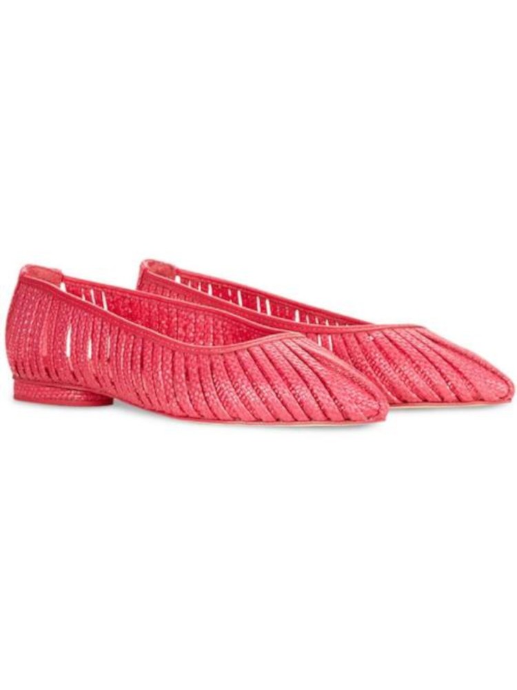 CULT GAIA Womens Camellia Pink Raffia Leena Toe Slip On Flats Shoes 37