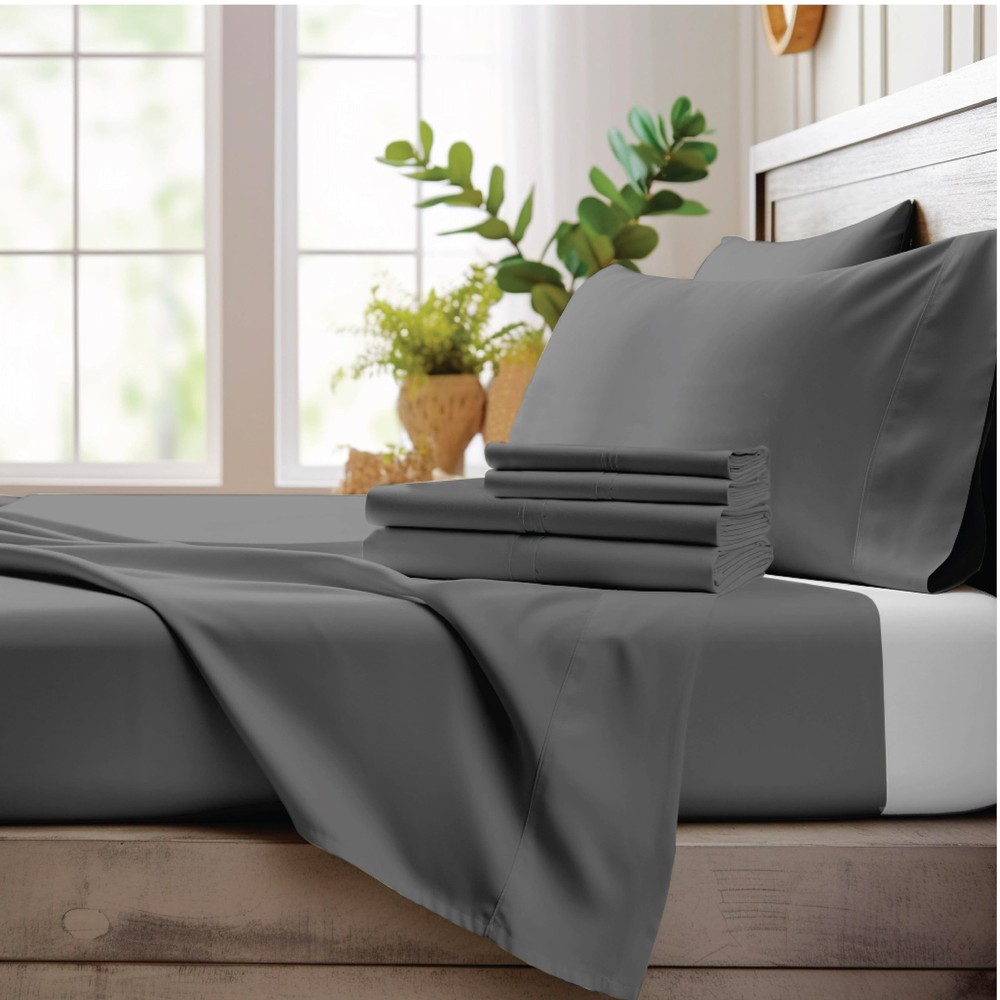 4-Piece King Size Bamboo Viscose Sheet Set - Breathable & Ultra-Soft  