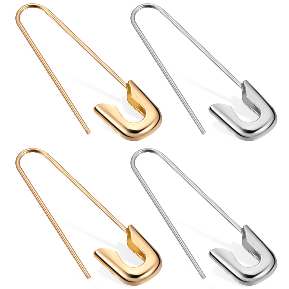 2 Pairs Charms Pin Earrings Cool Men and Women Miss