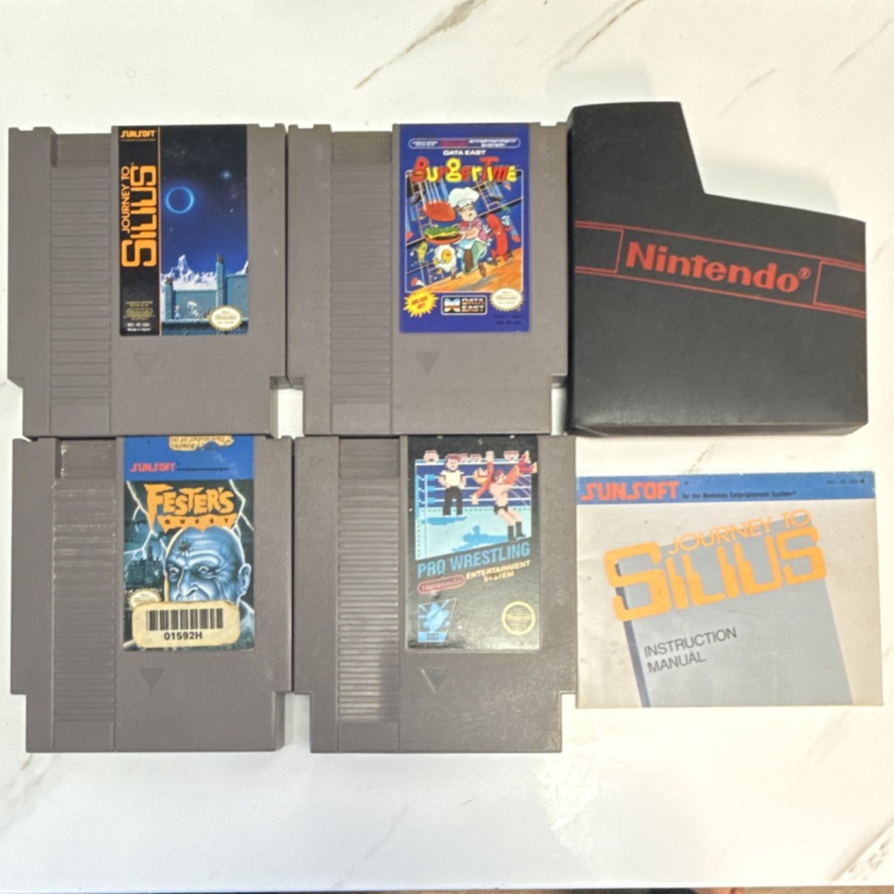 Nintendo NES Game Lot Journey to Silius Fester's Quest Pro Wrestling BurgerTime…