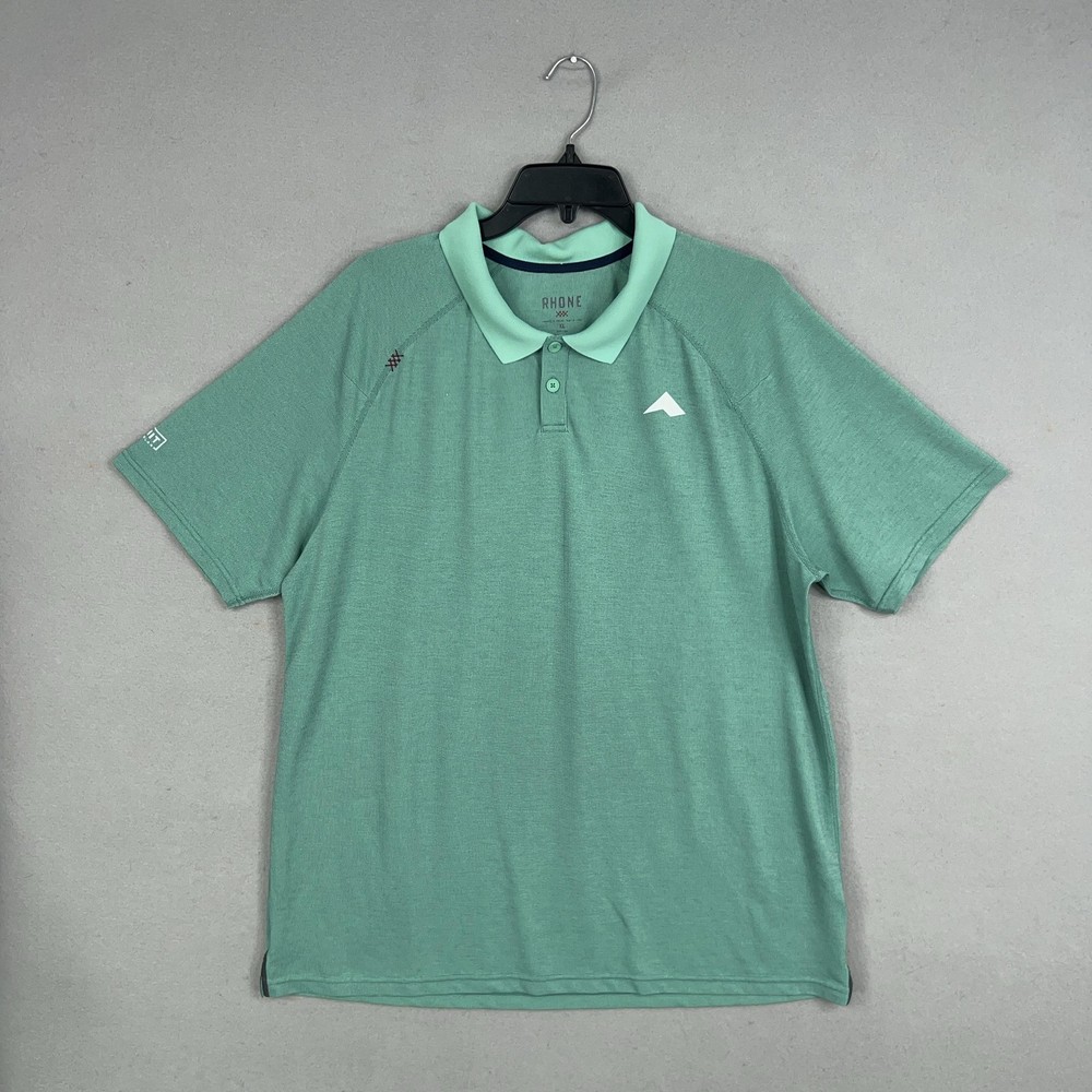 Rhone Shirt Mens XL Green Delta Pique Polo Performance Golf Athletic Preppy