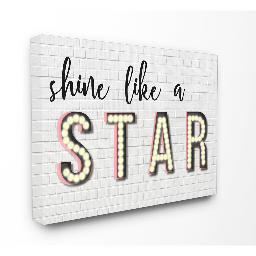 Stupell 'Shine Like a Star' Typography Stretched Canvas Wall