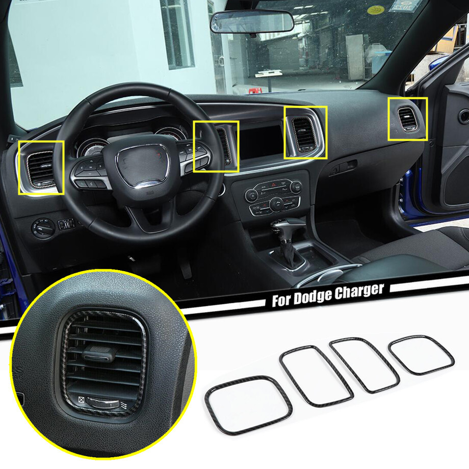 2011-2023 Dodge Charger Carbon Fiber Air Vent Cover Trim 4P