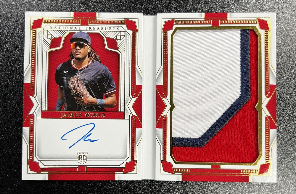 2024 Panini National Treasures - Prospect Signature Jumbo Material Booklet James Wood #JMB-JW /35 (AU, MEM, RC)