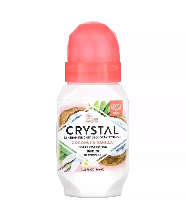Crystal Mineral-Enriched Deodorant Roll-On, Coconut & Vanilla 2.25 fl oz