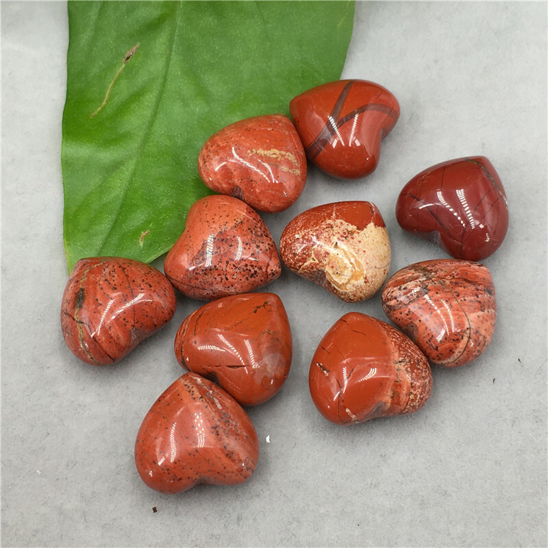 5pcs Natural Red Jasper Mini Heart Carved Quartz Crystal Skull Reiki Healing^