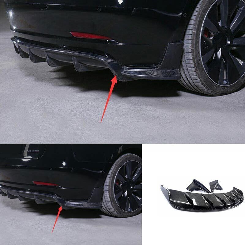 Carbon Fiber Lip Diffuser Bodykit Fit For Tesla Model 3 2017-2022 RZ Rear Bumper