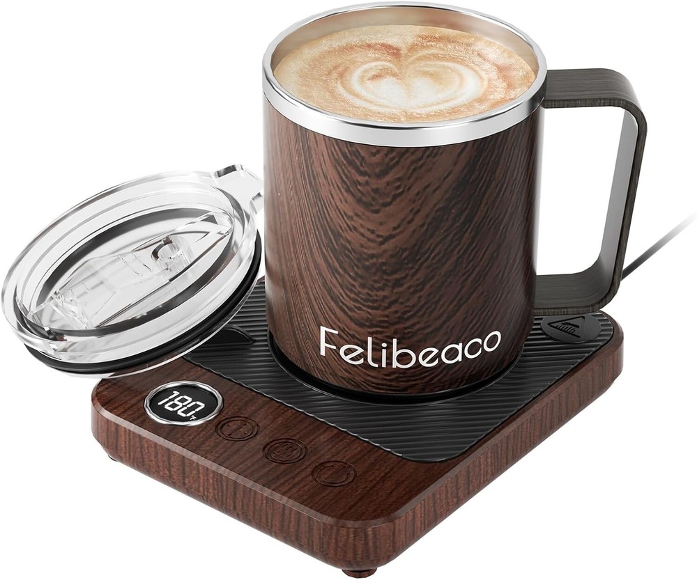 36W Electric Coffee Mug Warmer Set with 16oz Stainless Steel Mug - Smart Heating